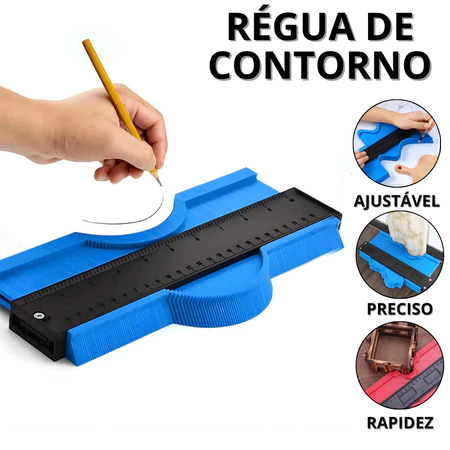 25 CM Régua de Contorno Gabarito Copiador de Cantos Para Contorno Irregulares Quinas Pisos Azulejos Trena em Oferta na Shopee