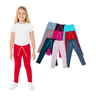 Calça legging infantil kit 3 peças menina e juvenil cotton estampado e liso também. em Oferta na Shopee