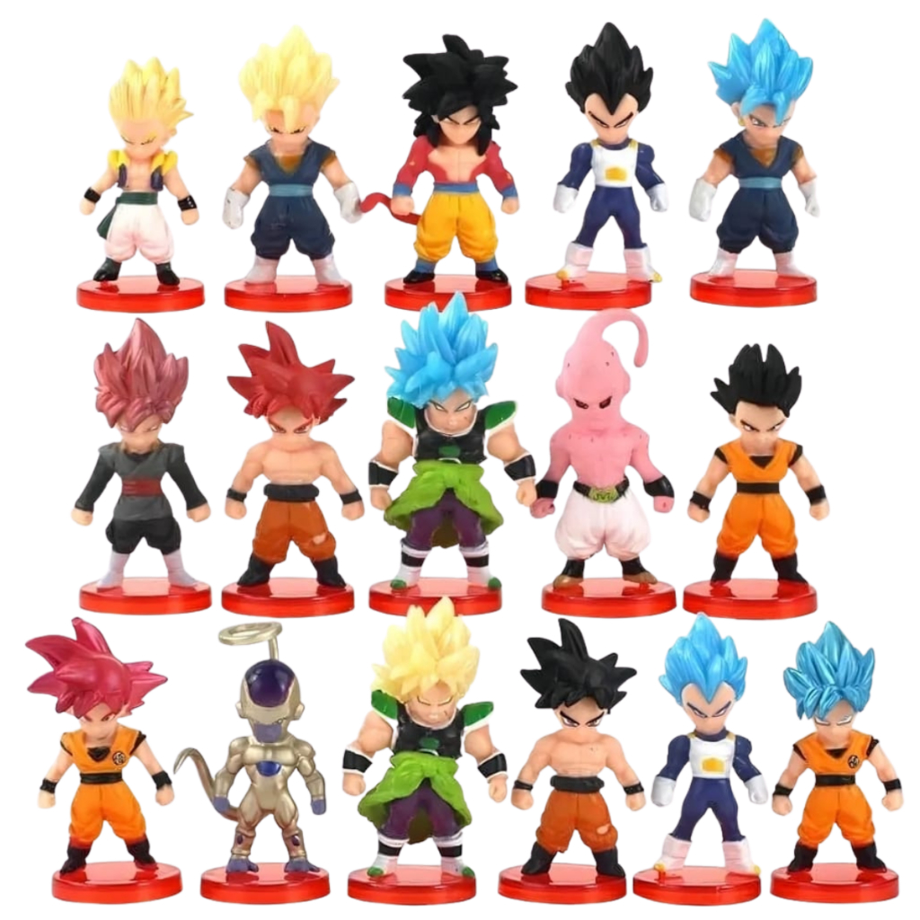 Kit 16 Action Figure Dragon Ball Z Super Goku Vegeta Broly Majin Boo Gohan em Oferta na Shopee