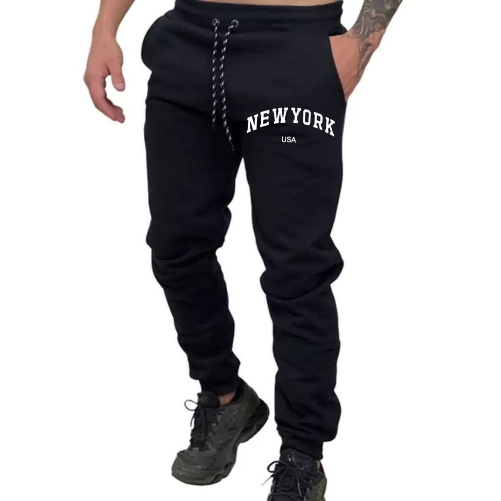 Calça moletom NEW YORK JOGGER moda unissex 100% algodão super quentinha, confortável e estilosa