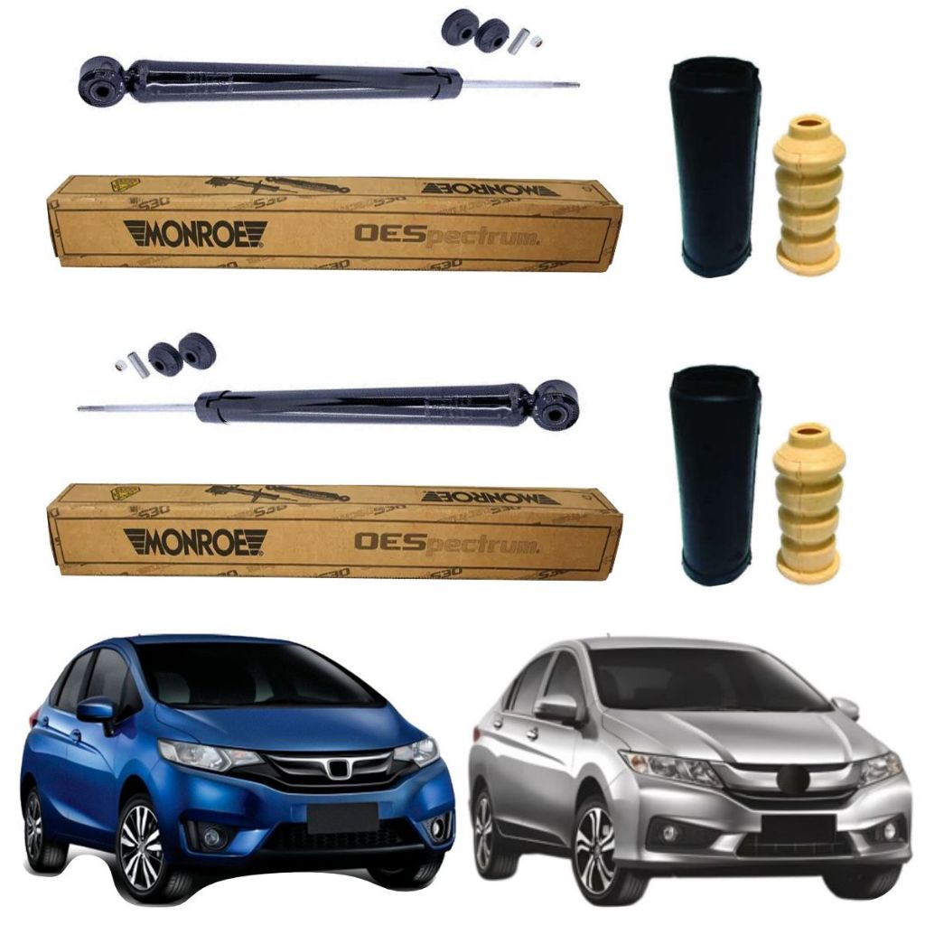 PAR AMORTECEDOR TRASEIRO HONDA FIT E HONDA CITY 2014 A 2021 MONROE + KIT