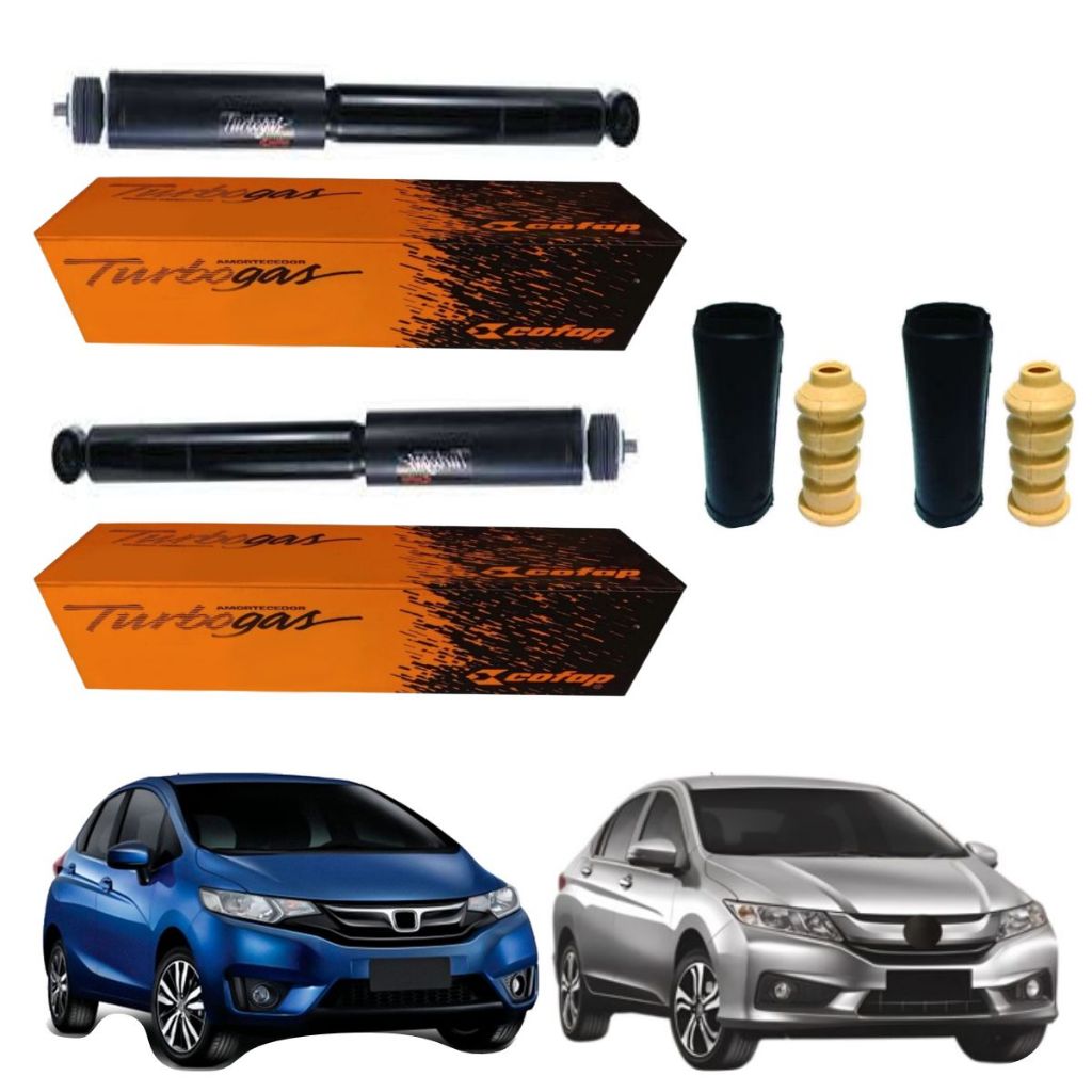 PAR AMORTECEDOR TRASEIRO HONDA FIT E HONDA CITY 2014 A 2021 COFAP + KIT