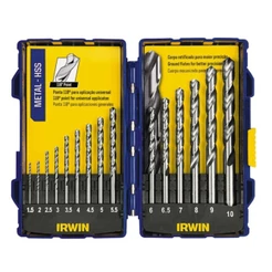 Jogo de Brocas HSS 1,5 a 10mm Com 15 Peças - 1865314 - Irwin