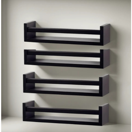 4 Prateleira Preto/Branco Organizadora cozinha, sala, Banheiro, Nicho Revisteiro, temperos condimentos. em Oferta na Shopee