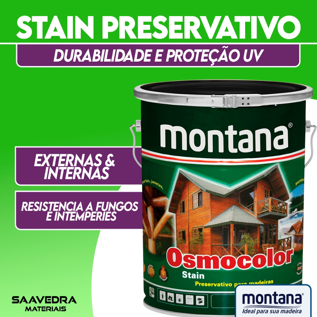Osmocolor Stain Montana Acabamento Transparente 18 Litros