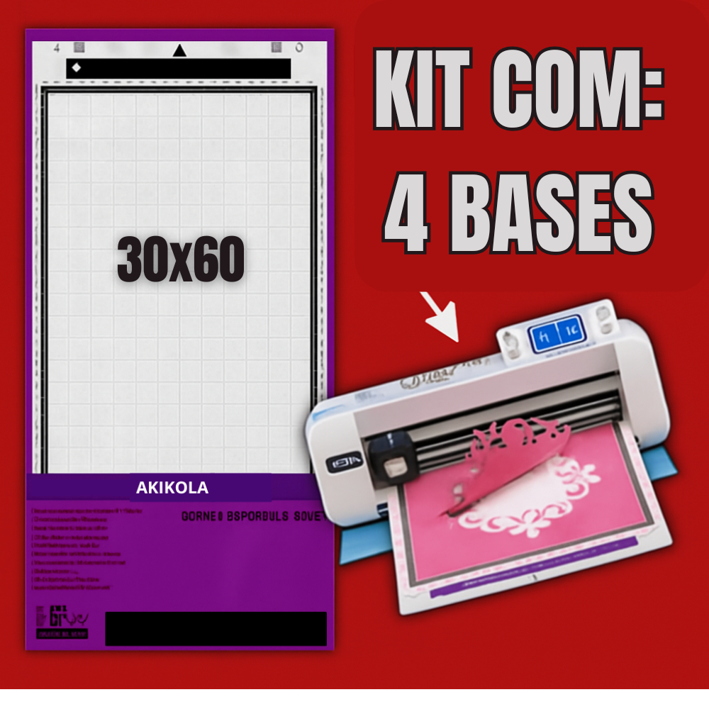 Kit 4 Bases de Corte 30x60 Compatível Brother ScanNCut SDX | Esteira Adesiva Branca