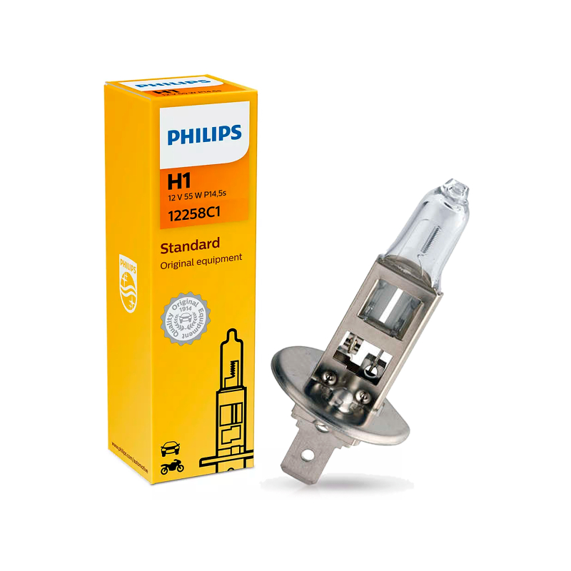 Lampada H1 Philips Amarela Original Standard Premium 55W Farol Carro Moto 12V