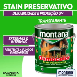 Osmocolor Stain Montana Acabamento Transparente 3,6 Litros