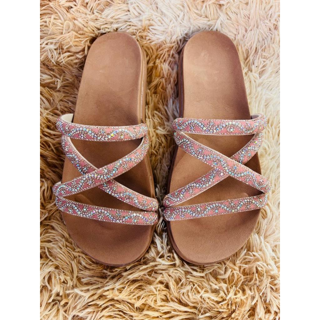 PAPETE BIRKEN NUDE STRASS CONFORT FLATFORM 33 AO 41 FEMININA
