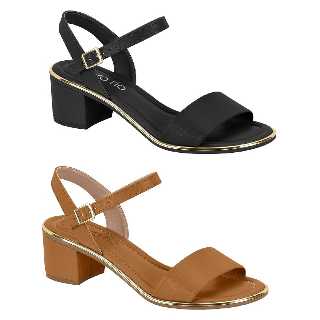 Sandália Feminina Beira Rio Salto Grosso Bloco Médio Casual Dia a Dia Confortável Original Casual em Oferta na Shopee