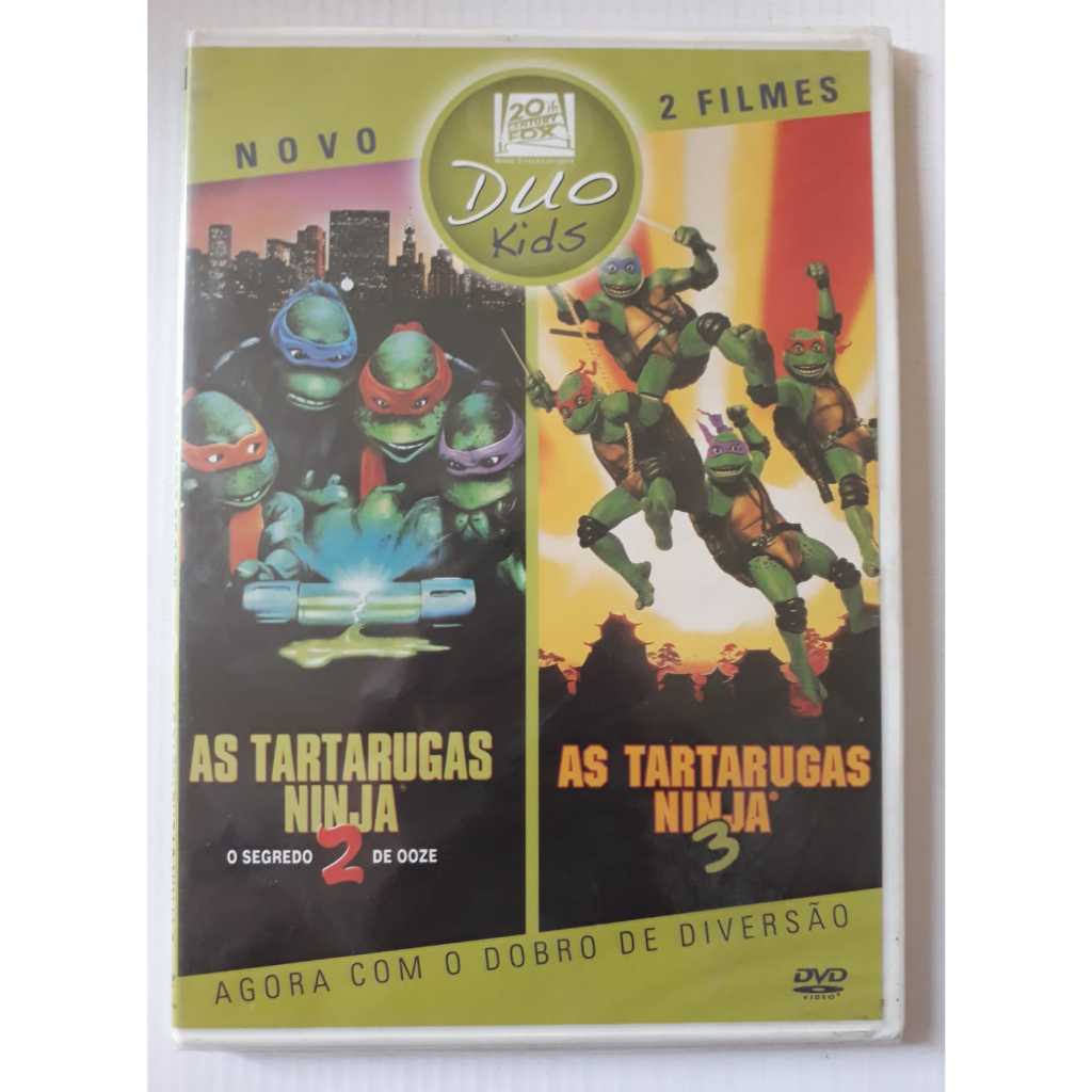 Dvd As Tartarugas Ninja 2 e 3 - Duo Kids Com 2 Filmes - Original Lacrado