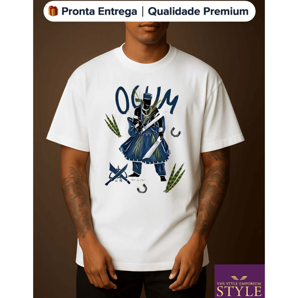 🔱 Camiseta Ogum – Orixá Guerreiro de Aço e Axé | Força, Fé e presente ✨ | Umbanda & Candomblé vhs