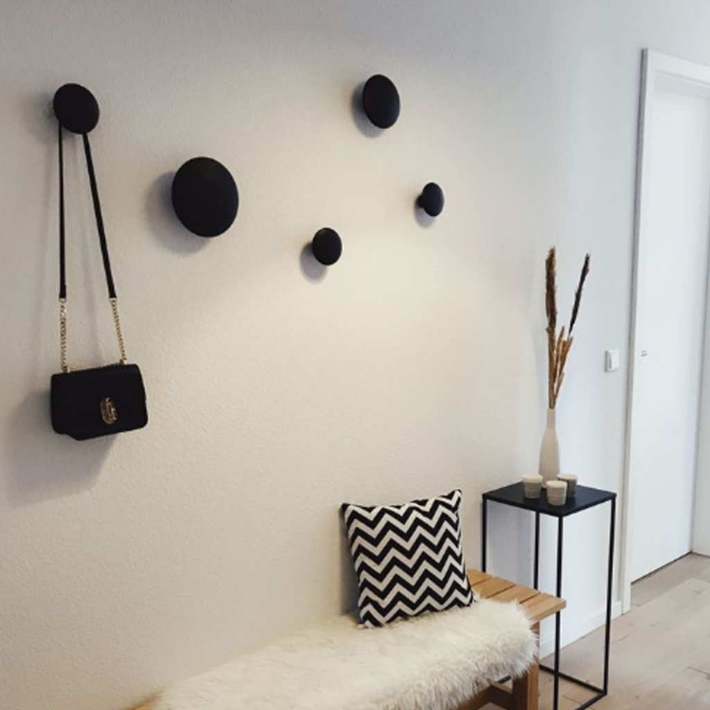 Kit Gancho de Parede Moderno Redondo Decorativo  Cabide Suporte Roupa Bolsa Espelho Decoração