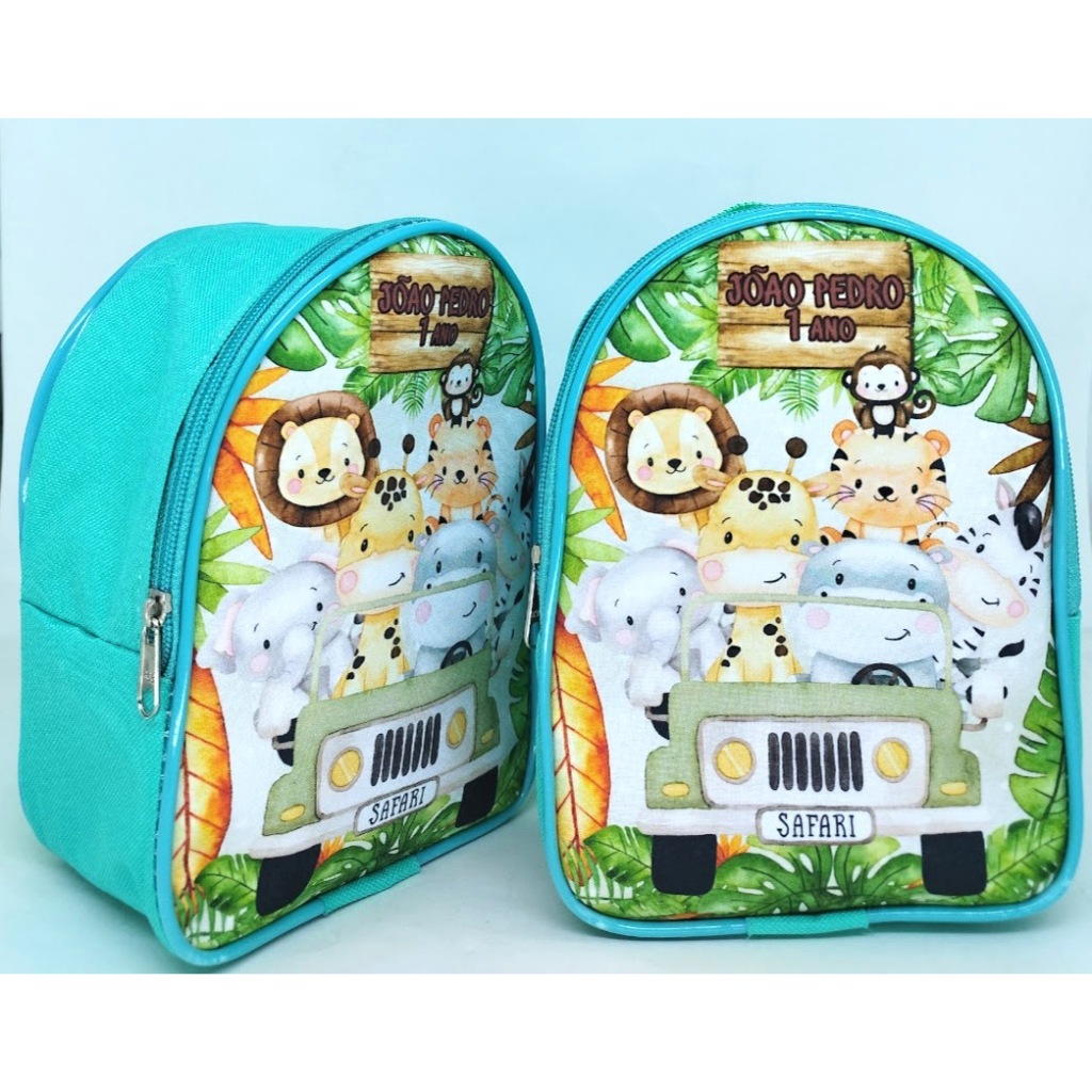 Kit com 20 Mochilinhas Personalizadas, lembrancinha Safari, Festa Infantil para aniversário temas