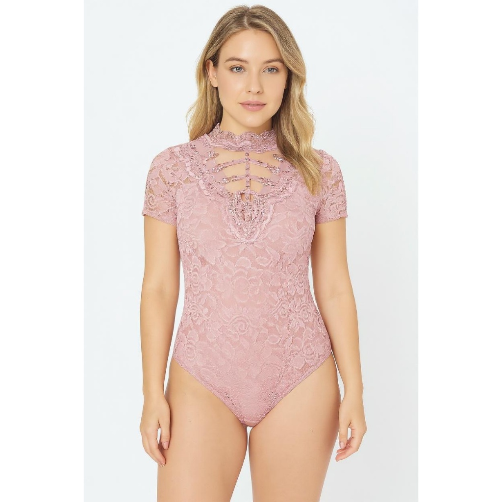 Body Perolado Renda Rendado Anitta Tata Perolas Gola Alta em Oferta na Shopee