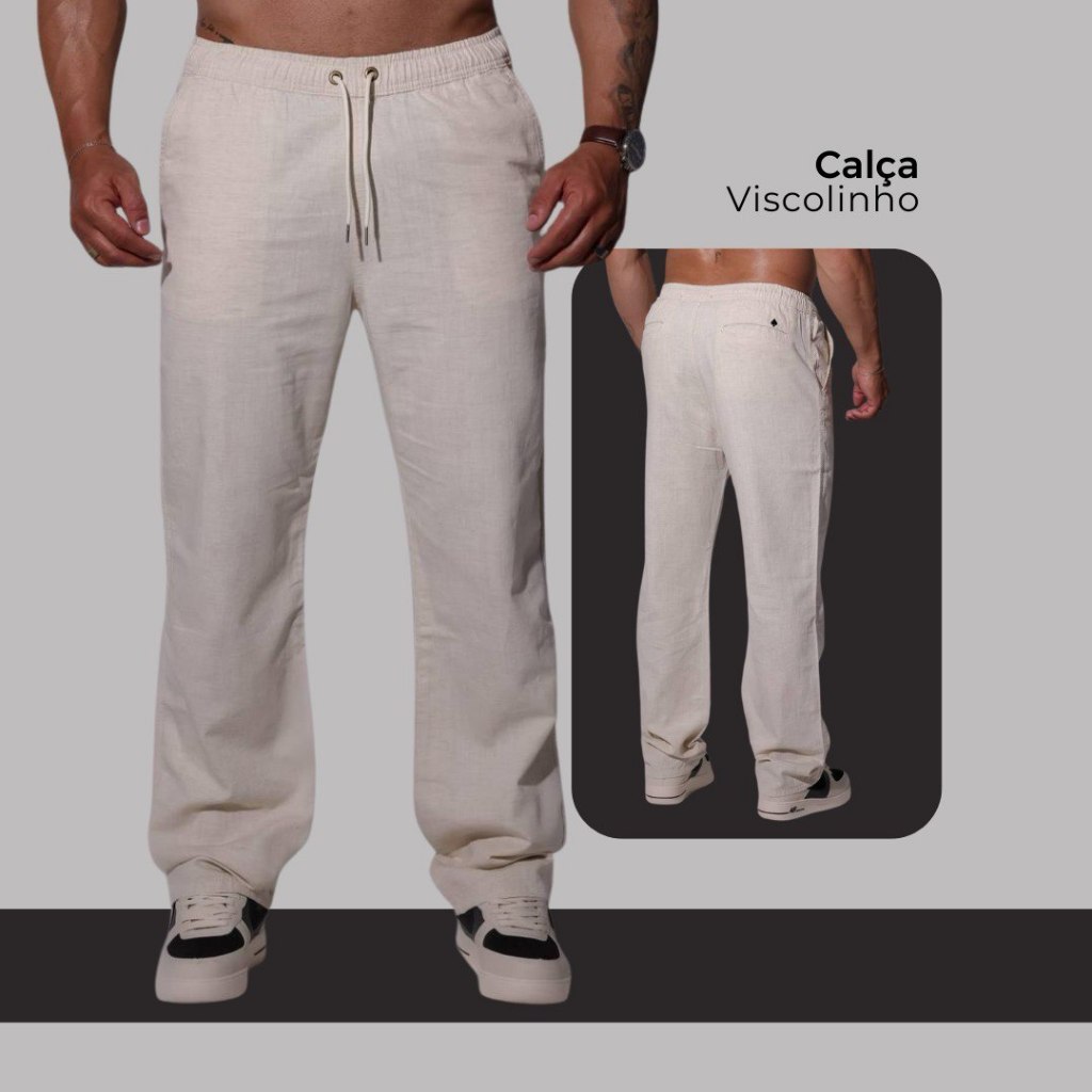 CALÇA MASCULINA VISCO LINHO PREMIUM