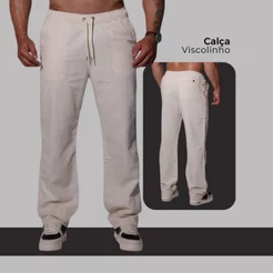 CALÇA MASCULINA VISCO LINHO PREMIUM