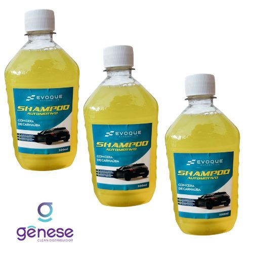 Kit 3 Shampoo Automotivo com Cera de Carnaúba 500ml Concentrado - LAVA RÁPIDO/CARRO/MOTO/CAMINHÃO