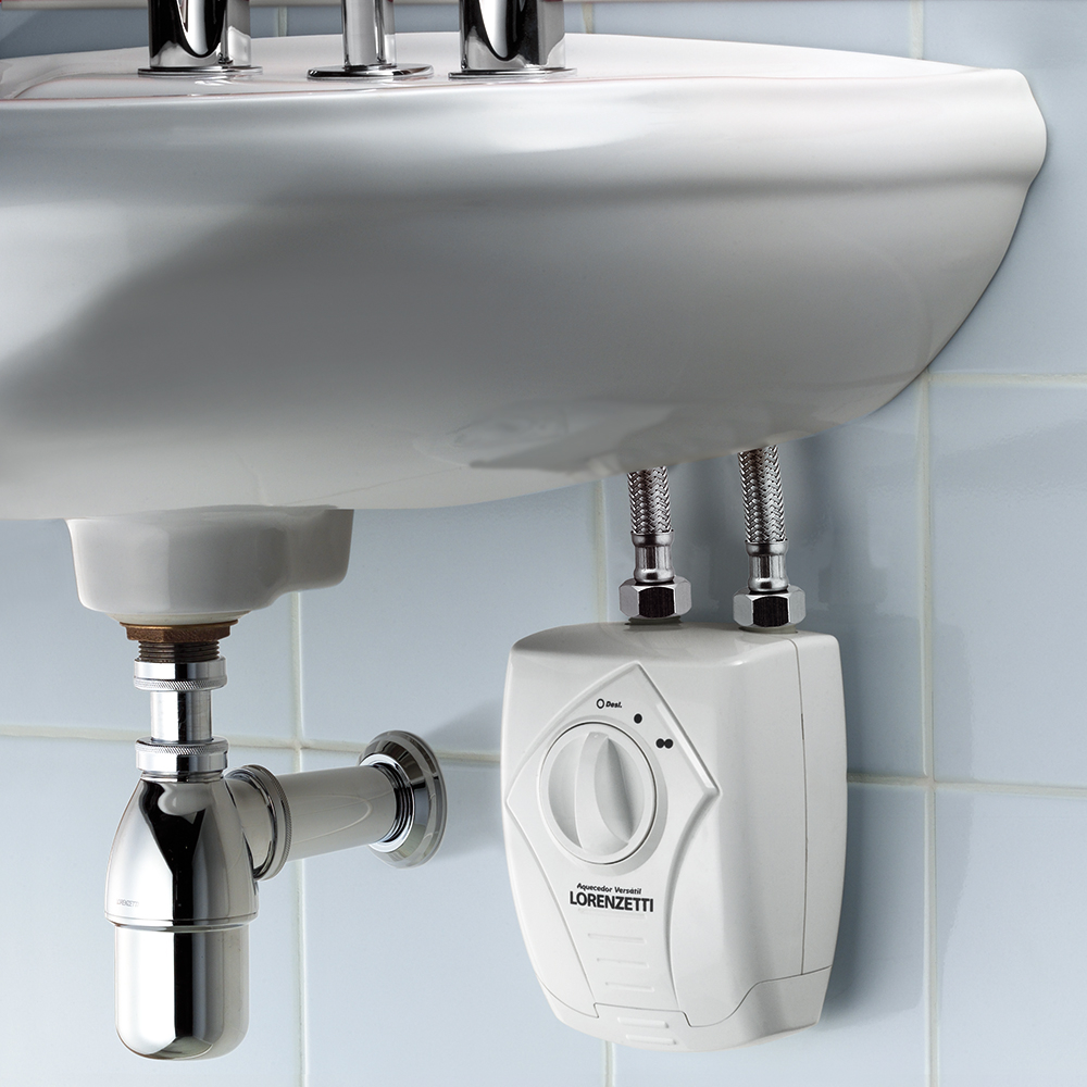 Aquecedor Elétrico Versátil 127V 5500W Lorenzetti Água Quente Pia Torneira Lavatório Salão Cozinha Controle Temperatura