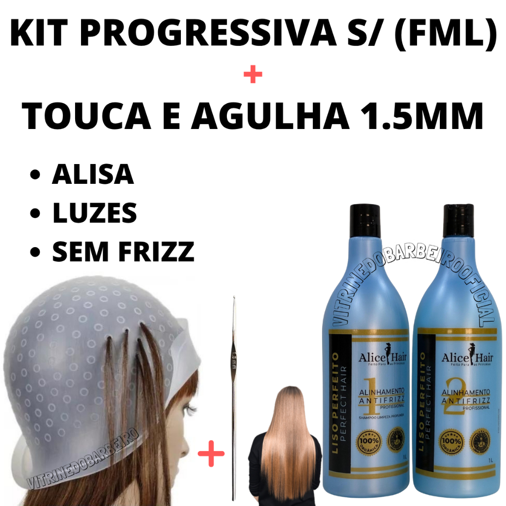 Touca Silicone Para Luzes + Progressiva Perfect Hair 0% Formol