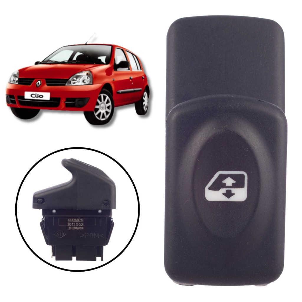 BOTÃO INTERRUPTOR VIDRO ELÉTRICO RENAULT CLIO 2000/2012