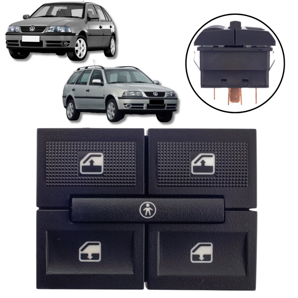 BOTÃO INTERRUPTOR VIDRO ELÉTRICO VW GOL PARATI G3 2000/2005