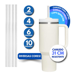 Kit Canudo Plástico Rígido 31cm Largo 2/ 4/ 6/ 10 Unidades Compatível Copo Garrafa Térmica em Oferta na Shopee