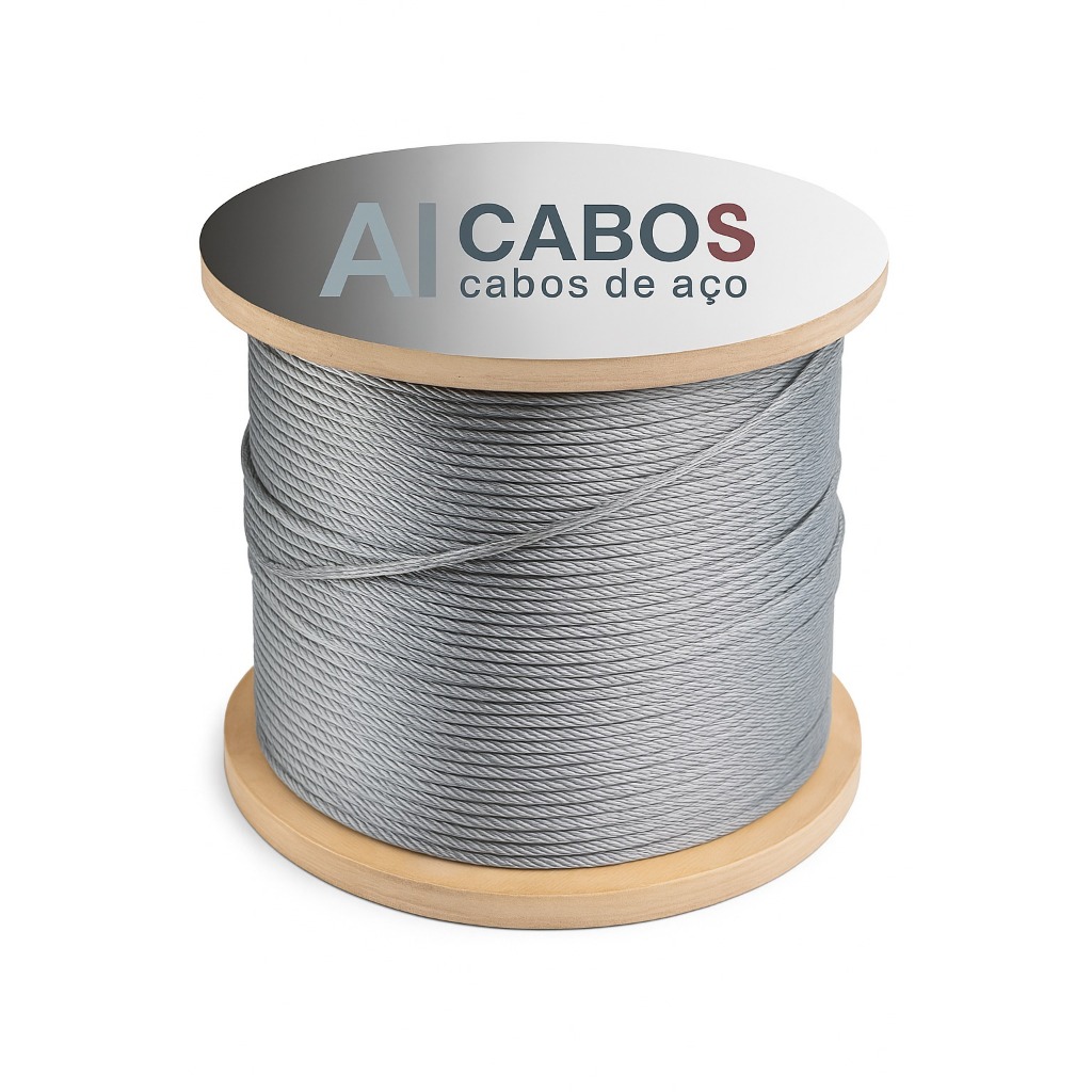 Cabo de Aço Revestido PVC Cristal 3/32" 3,2mm – 50 Mts P/ Varal, Flexível e Resistente + 4 Clips 1/8