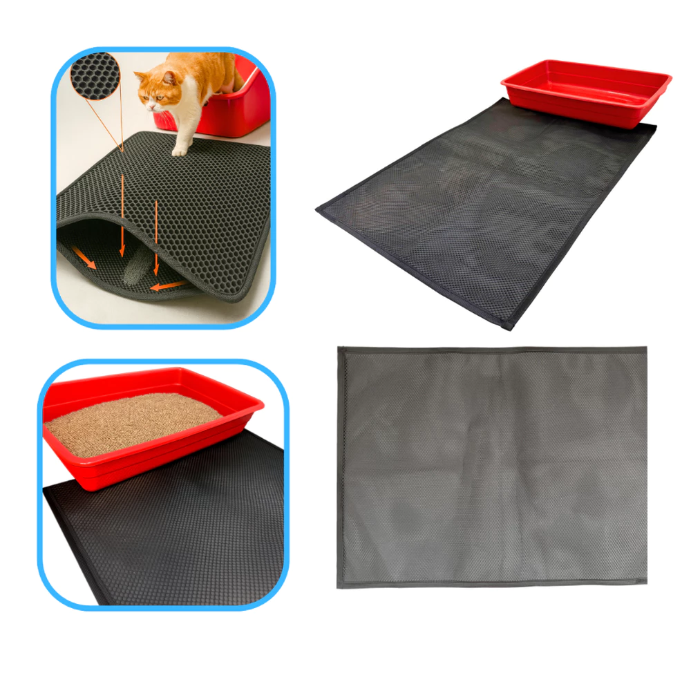 Tapete coletor de areia para gato saída de caixa limpa patas granulados sanitário higiênico lavável