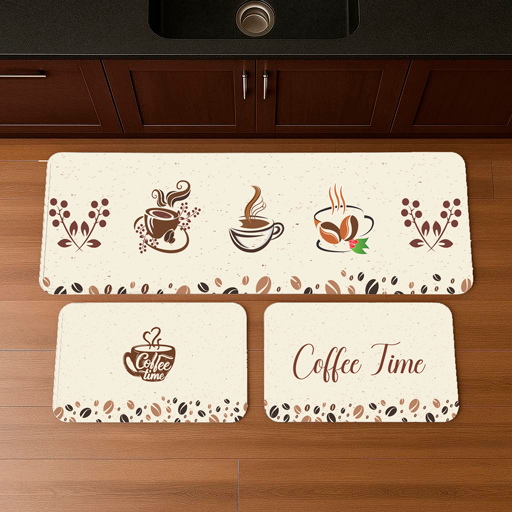 Tapete de Cozinha Coffee Kit 3 Peças Premium Decorativa, Antiderrapante, Costura Reforçada(tpc103) em Oferta na Shopee