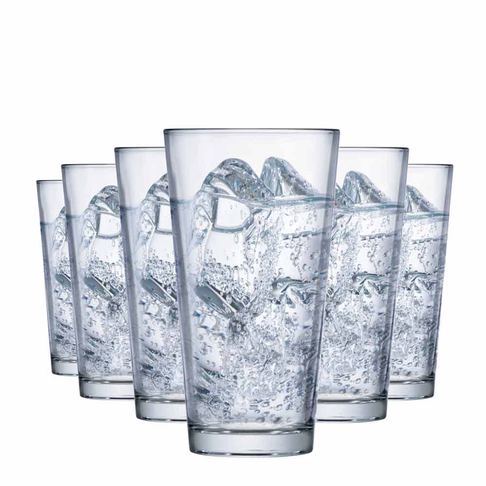 Jogo de Copos de Vidro Conic Mix para Água e Suco 415ml, 6 pcs - Ruvolo em Oferta na Shopee