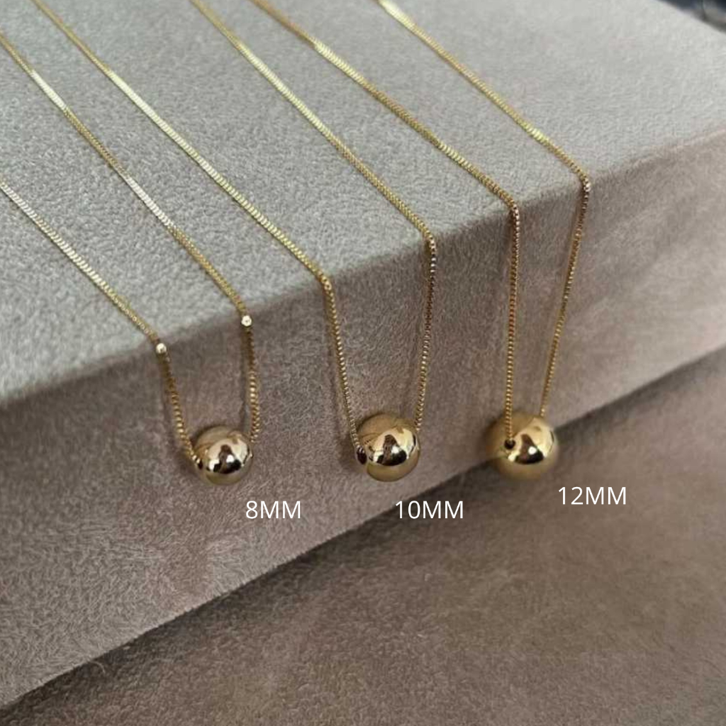 COLAR COM PINGENTE DE BOLINHA - TRÊS TAMANHOS DISPONÍVEIS - SEMIJÓIA BANHADA AOURO 18K em Oferta na Shopee