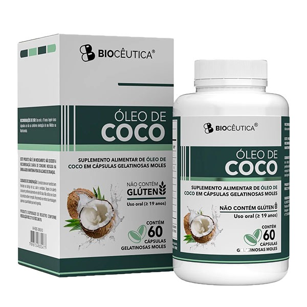 ÓLEO DE COCO 60 Cápsulas Gelatinosas Moles Biocêutica em Oferta na Shopee