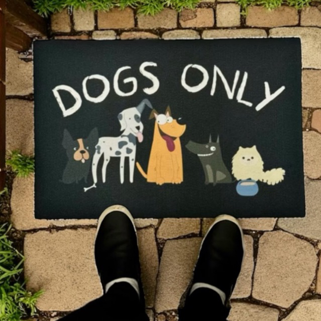 tapete capacho para porta de entrada - dogs only pet shop cachorros