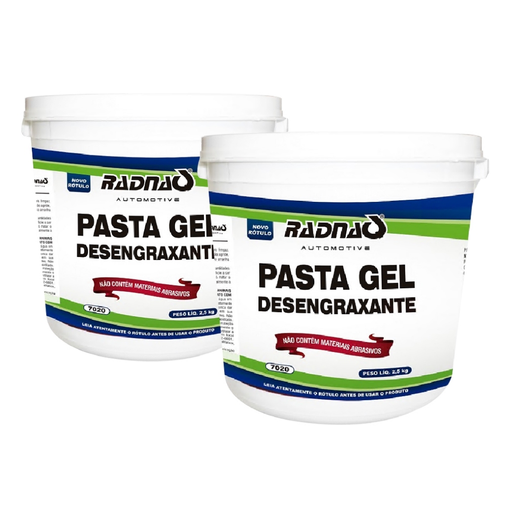 Kit 2 Pasta Gel Desengraxante Limpeza Mãos 2,5kg Radnaq Mecânico