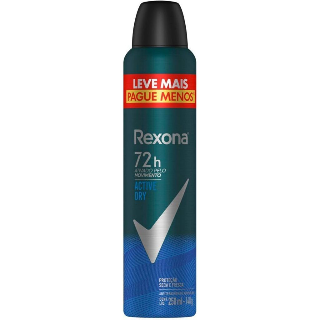 Desodorante Rexona Men Active Dry Aerosol 250ml em Oferta na Shopee