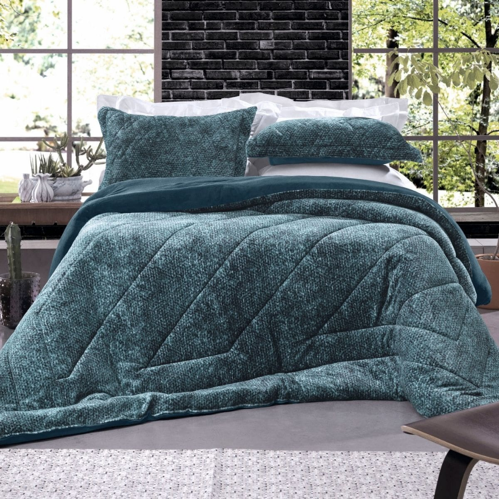 Edredom Blend Fashion Plush Dupla Face – Altenburg (Casal, Queen e King) (Estampado dos dois lados)