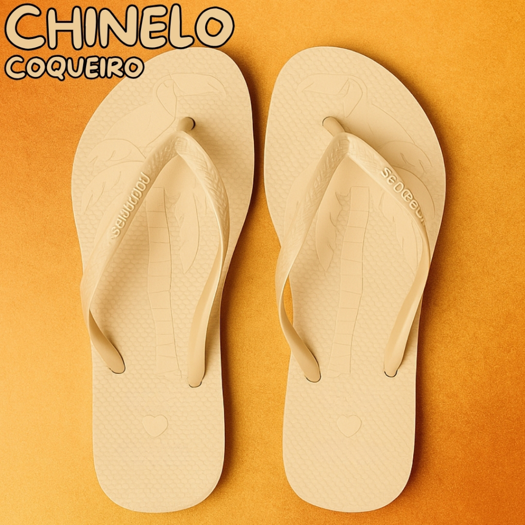 Chinelo Coqueiro Frm Confortável Feminino Leve Moda Tendência 2025 Promoção Bico Redondo