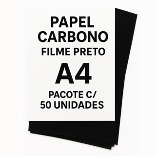 50 Unidades de Papel Carbono Filme Preto A4 Carbono para Cópias Documentos Escritório em Oferta na Shopee