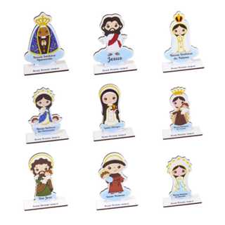 kit Santinhos católicos lembrancinha Mdf 3mm adesivado com base personalizada em Oferta na Shopee