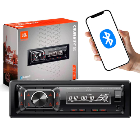 Rádio MP3 Automotivo JBL Celebrity 150 1Din BT USB AUX SD em Oferta na Shopee