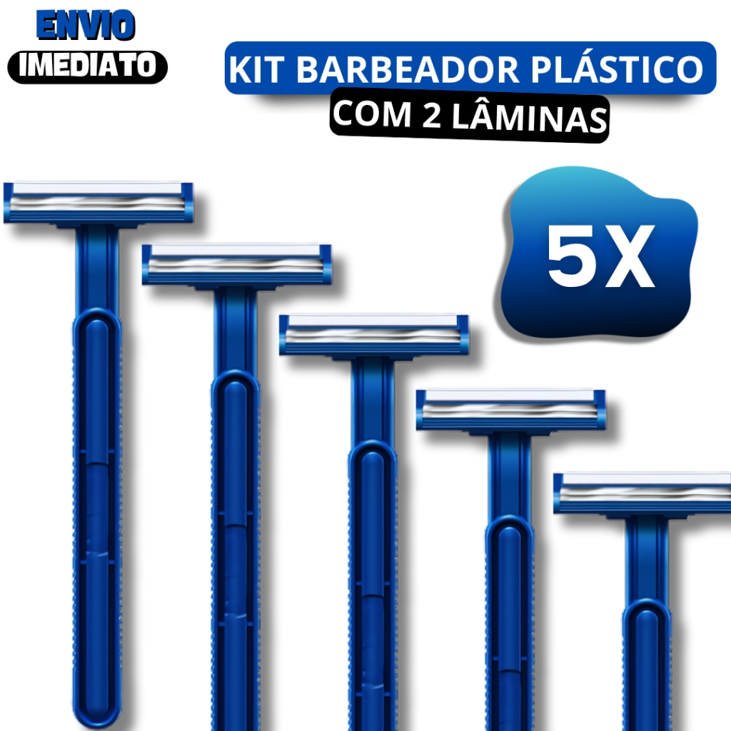 Kit 5 Barbeadores Para Casa e Trabalho Tatuagem Aparelho de Barbear Cabelo Suvaco Pernas e Depilação