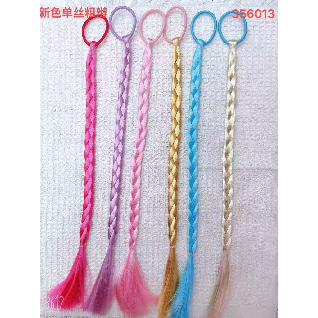 Kit 6 Conjunto De Rabo De Cavalo De Trançado De Cavalo Trançado colorido Com Corda Elástica — imagem 2 de 2