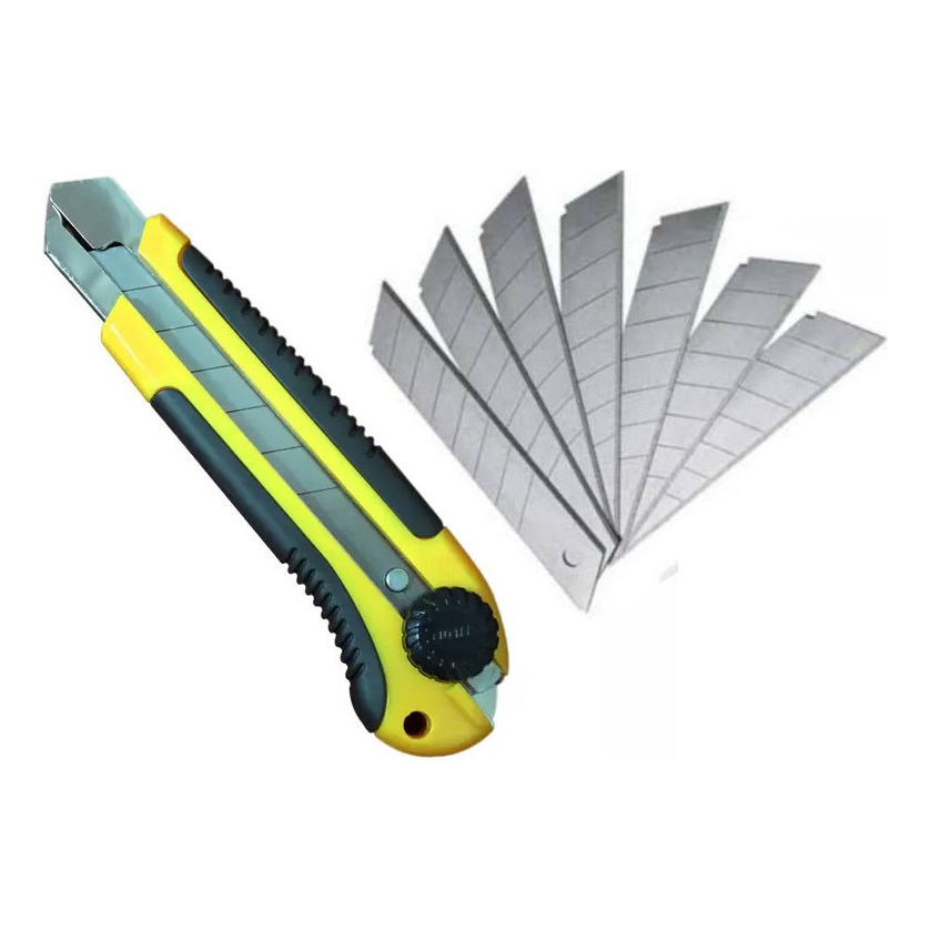 Estilete Profissional Fertak Largo 18mm + Refil C/ 10 Lâminas