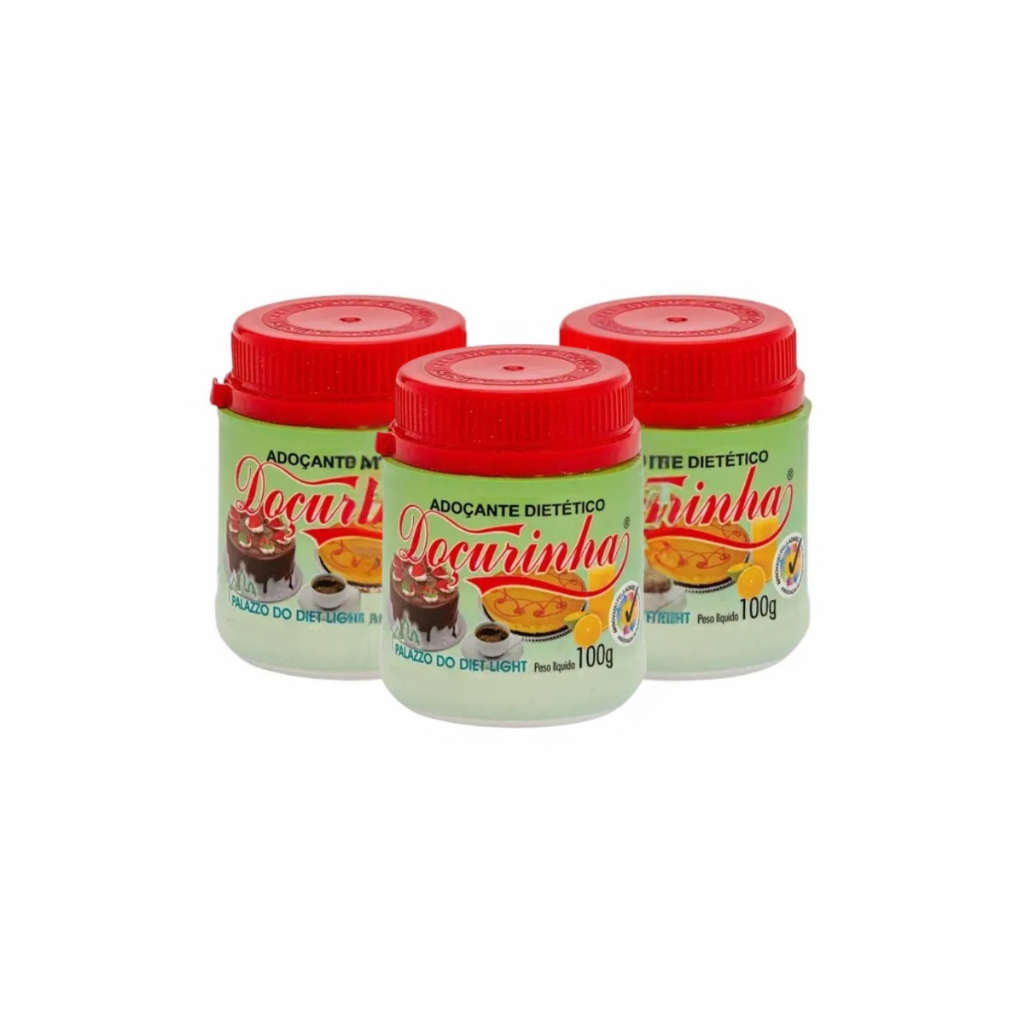 Kit 3 Un - Adoçante Dietético Doçurinha Pote 100g - Palazzo em Oferta na Shopee