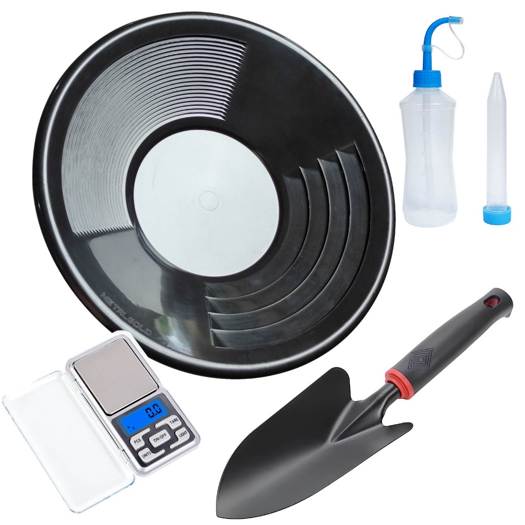 Kit Garimpo 4 peças Bateia Americana Pazinha Sugador Balança em Oferta na Shopee