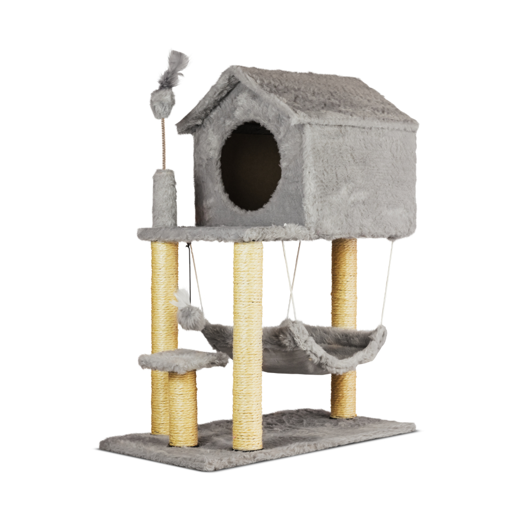 Arranhador Gato Casa Dois Andares com Rede em Oferta na Shopee