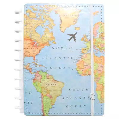 Caderno Inteligente Gocase Grande Mapa Mundi CI 80 Folhas 215x280mm - Stationery