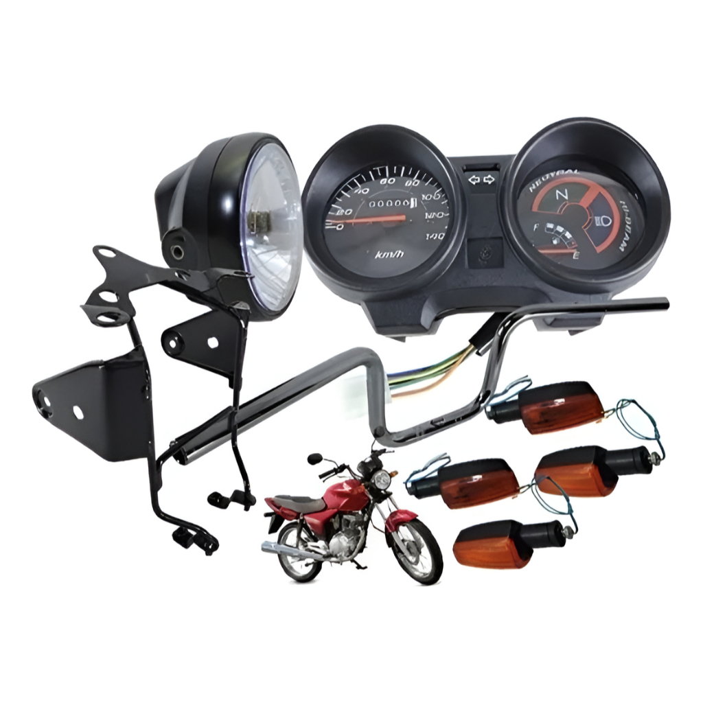 Painel Completo 4 Piscas Cg Titan 150 2004 2005 2006 2007 2008 Farol Bloco Optico Suporte Aranha em Oferta na Shopee