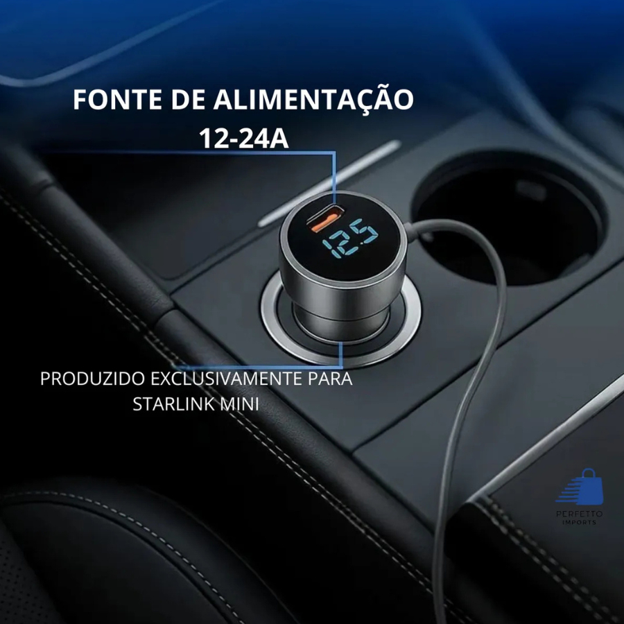 Cabo 12/24v 3 Em 1 Starlink Mini 2m Veículo Internet Carrega